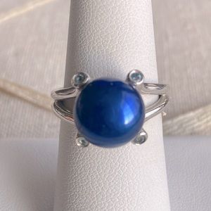 Honora 925 Sterling Silver Blue Freshwater Pearl Ring